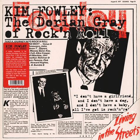Kim Fowley - Living In The Streets