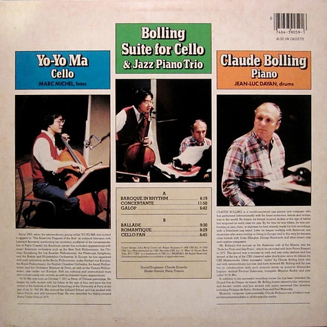 Claude Bolling, Yo-Yo Ma - Suite For Cello & Jazz Piano Trio
