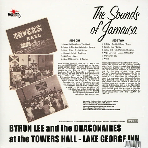 Byron Lee - The Sounds Of Jamaica: Byron Lee & The Dragonaires At The Towers Hall, Lake George Inn