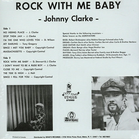 Johnny Clarke - Rock With Me Baby Colored Vinyl Edition