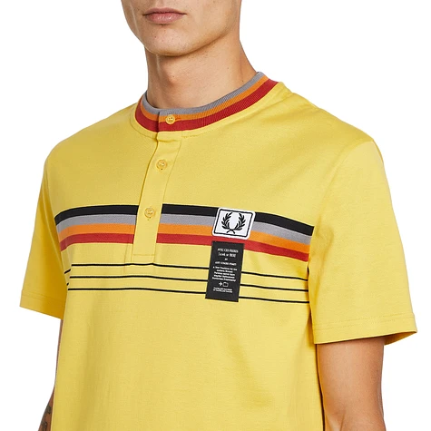 Fred Perry x Art Comes First - Collarless Striped Polo Shirt