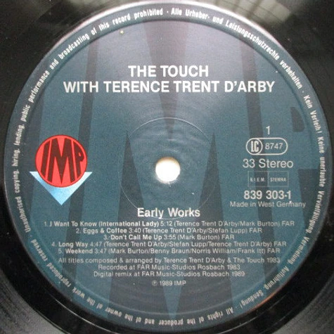 The Touch With Terence Trent D'Arby - Early Works