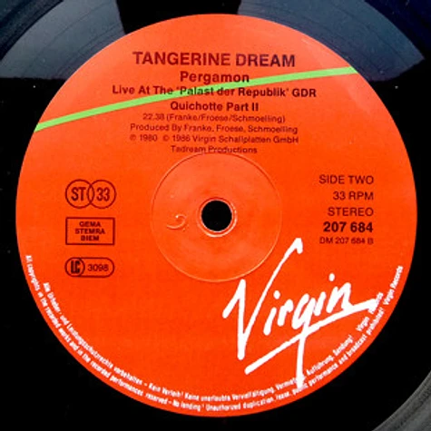 Tangerine Dream - Pergamon (Live At The »Palast Der Republik« GDR)