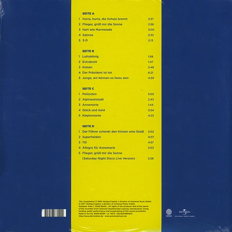 Extrabreit - Zurück Aus Der Zukunft Yellow & Blue Vinyl Edition