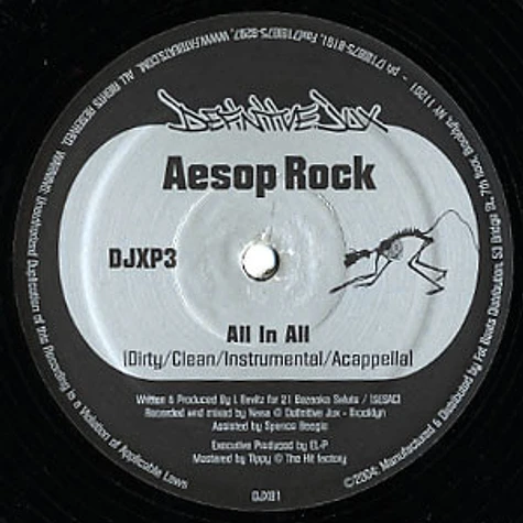 Aesop Rock / Karniege - All In All / Make News / Bazooka, Chameleon, Robot