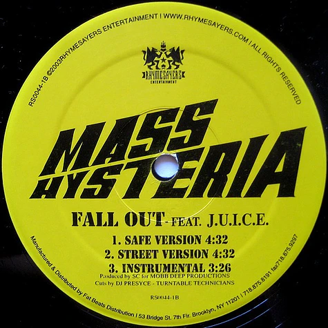 Mass Hysteria - It Aint Safe / Fall Out