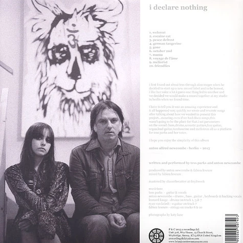 Tess Parks And Anton Newcombe - I Declare Nothing