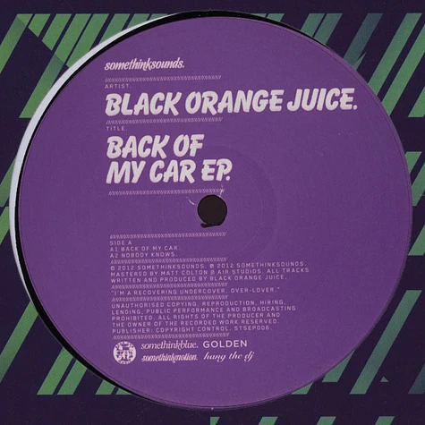 Black Orange Juice - Back Of My Car EP