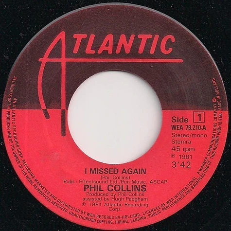 Phil Collins - I Missed Again