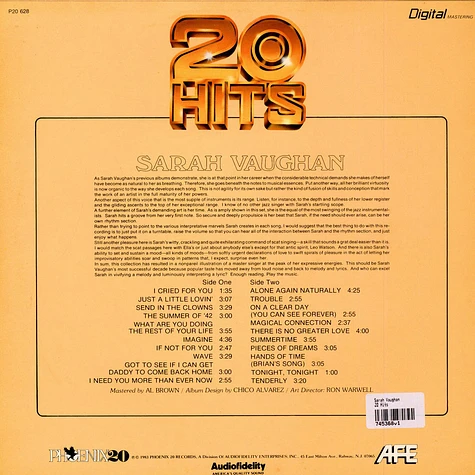 Sarah Vaughan - 20 Hits