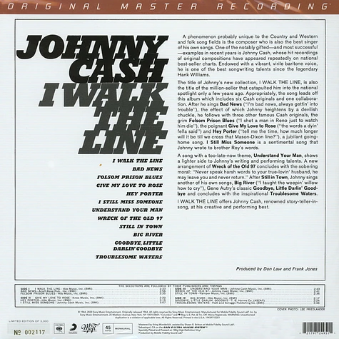 Johnny Cash - I Walk The Line Numbered Limited Edition