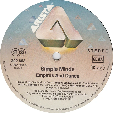 Simple Minds - Empires And Dance