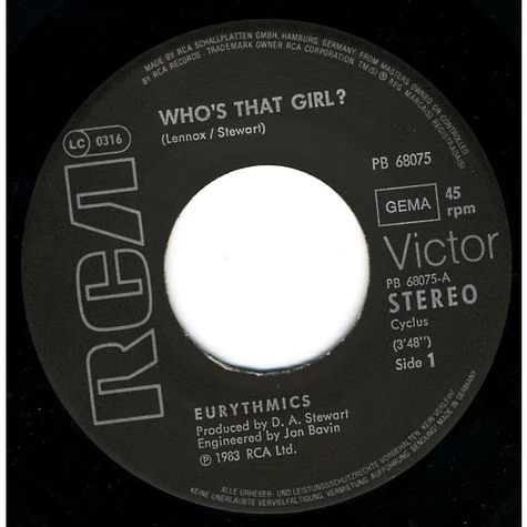 Eurythmics - Who's That Girl?