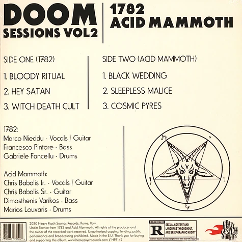 1782 / Acid Mammoth - Doom Sessions Volume 2 Black Vinyl Edition