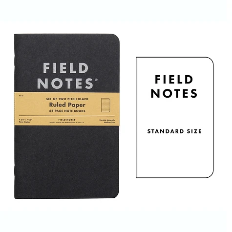 Field Notes - Pitch Black Ruled Note Book 2-Pack
