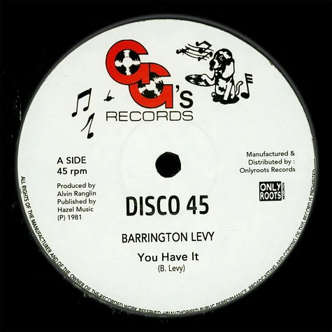 Barrington Levy / Gg's All Stars - You Have It / You Have A Dub