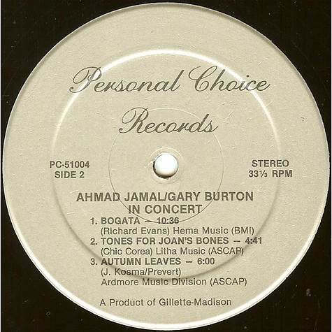 Ahmad Jamal / Gary Burton - In Concert