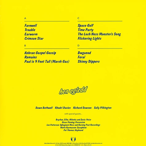Hen Ogledd - Free Humans Yellow / Blue Vinyl Edition