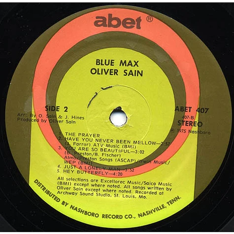 Oliver Sain - Blue Max