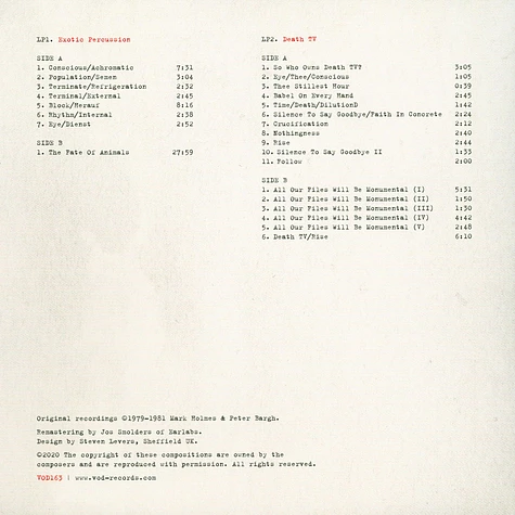 Mein Glasfabrik - Exotic Percussion / Death TV - Recordings 79-81