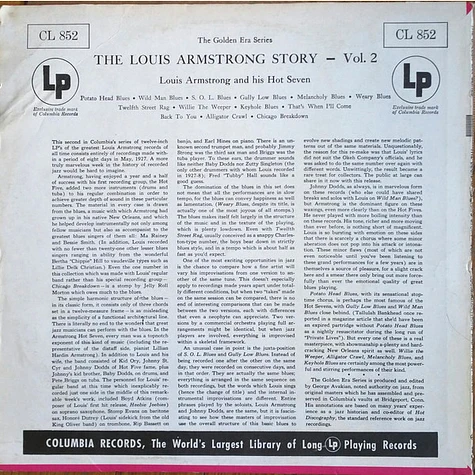 Louis Armstrong & His Hot Seven - The Louis Armstrong Story - Volume 2