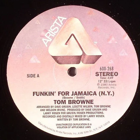 Tom Browne - Funkin' For Jamaica (N.Y.) / Fungi Mama