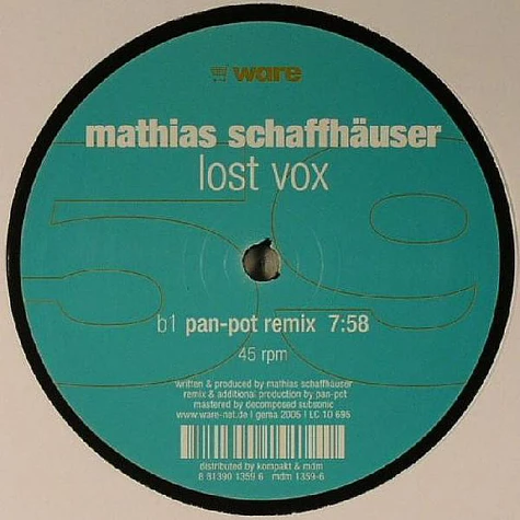 Mathias Schaffhäuser - Lost Vox