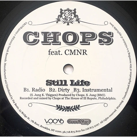 Chops Feat. Bahamadia / CMNR - B-Girl Session b/w Still Life