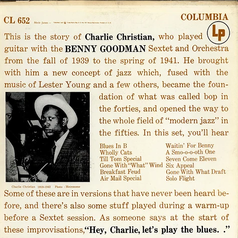 Charlie Christian With Benny Goodman Sextet And Benny Goodman And His Orchestra - With The Benny Goodman Sextet And Orchestra