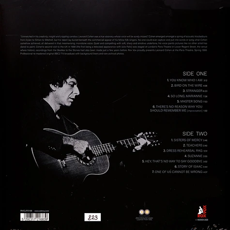 Leonard Cohen - Live In Session '68 White Vinyl Edition