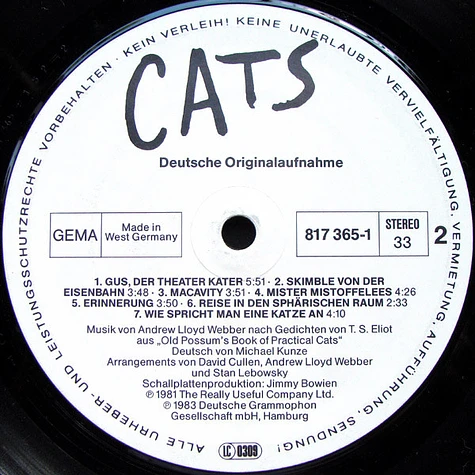 V.A. - Cats (Deutsche Originalaufnahme)