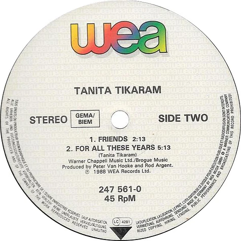 Tanita Tikaram - Twist In My Sobriety (Full Length Version)