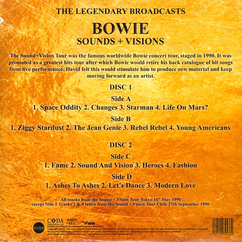 David Bowie - Sounds + Visions Gold Vinyl Edition