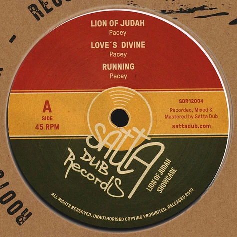 Pacey / Satta Dub Riddim Foundation - Lion Of Judah, Love's Divine, Running / Confusion, All Day Work, Cuss Cuss