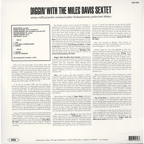 The Miles Davis Sextet - Diggin' With The Miles Davis Sextet