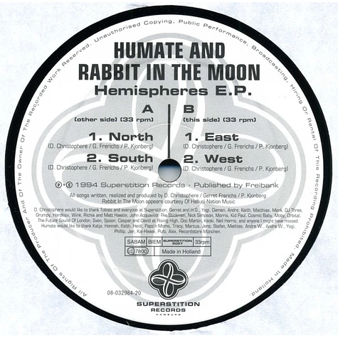 Humate And Rabbit In The Moon - Hemispheres E.P.