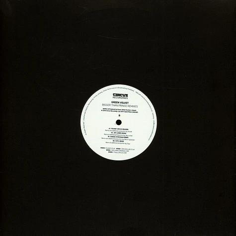 Green Velvet - Bigger Than Prince Remixes Black Vinyl Edition
