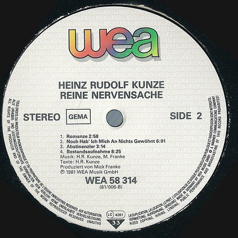 Heinz Rudolf Kunze - Reine Nervensache