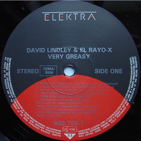 David Lindley And El Rayo-X - Very Greasy