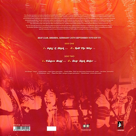 Eric Burdon's War - Spill The Wine - Live Orange Vinyl Edition