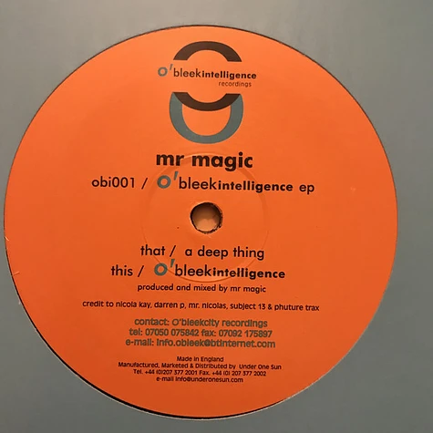 Mr. Magic (5) - O'Bleek Intelligence EP