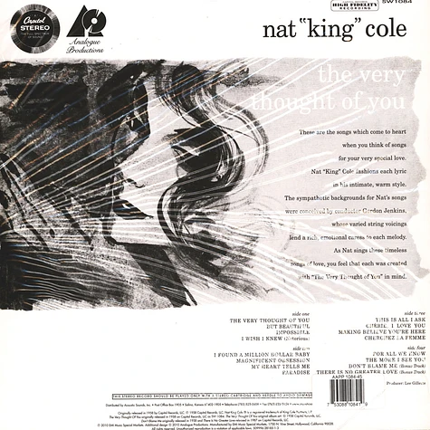 Nat King Cole - The Very Thought Of You 45rpm, 200g Vinyl Edition