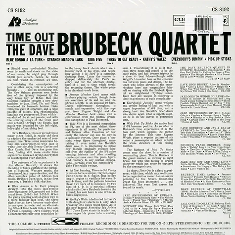 Dave Brubeck Quartet - Time Out 45rpm, 200g Vinyl Edition