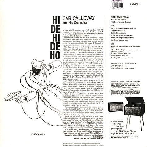 Cab Calloway - Hi De Hi De Ho