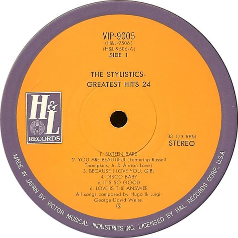 The Stylistics = The Stylistics - Greatest Hits 24 = グレイテスト・ヒッツ24