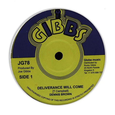 Dennis Brown - Deliverance Will Come, Dub / Milk And Honey, Dub