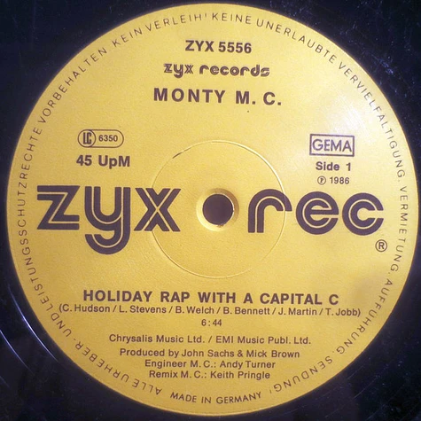 Monty MC - Holiday Rap With A Capital C