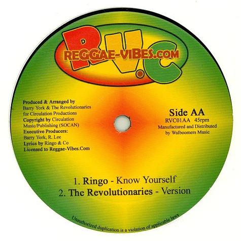Ringo, Revolutionaries - Trouble Never Set Like Rain, Version / Know Yourself, Version