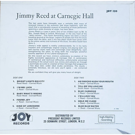 Jimmy Reed - Jimmy Reed At Carnegie Hall