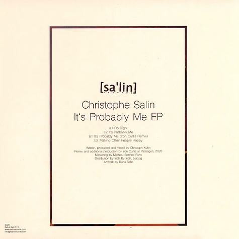 Christophe Salin - It's Probably Me EP